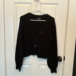 Express Black Button-Up Cardigan